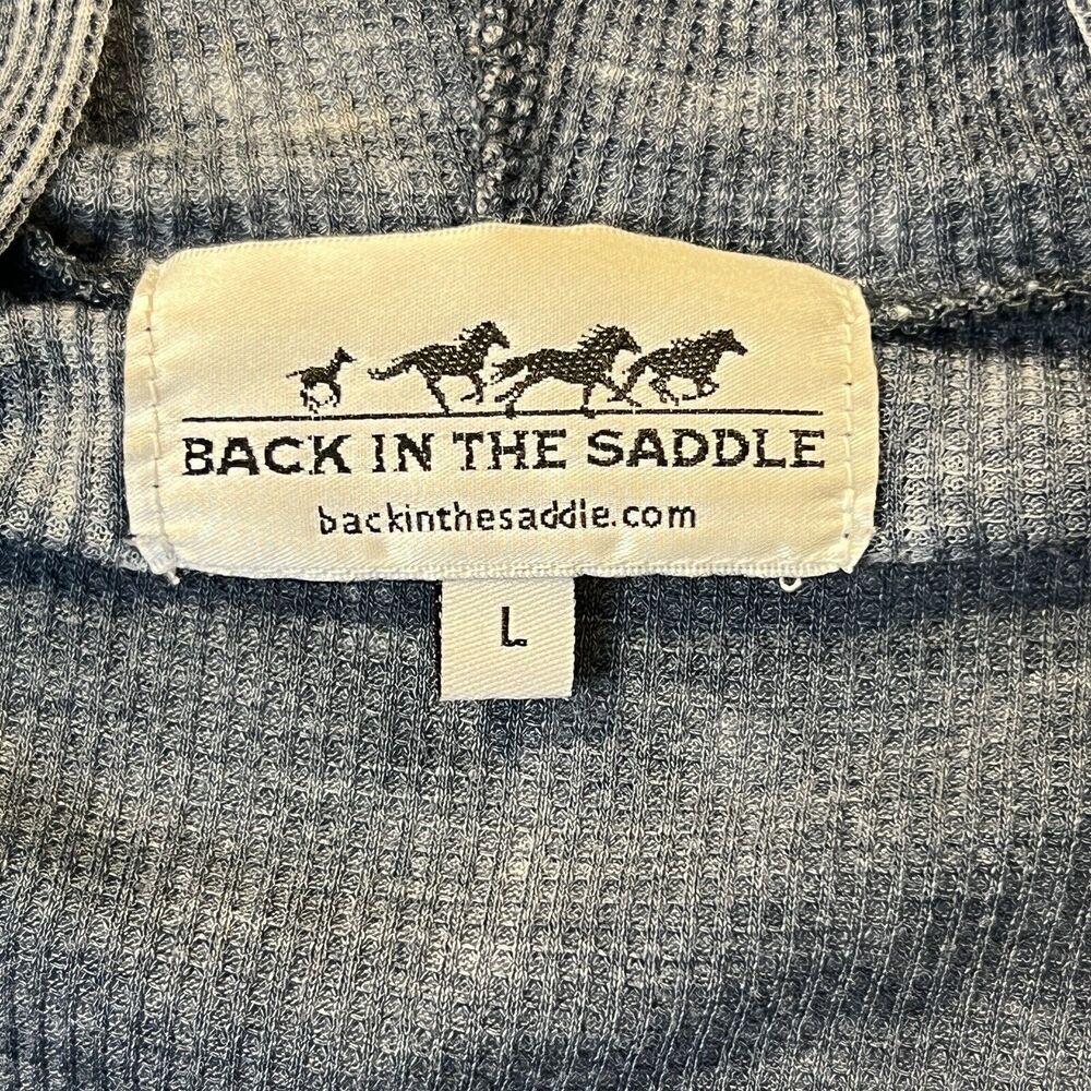 Back In The Saddle Cardigan Rhinestone Wings Hooded Sleeveless Gray Pockets L - Picture 8 of 16